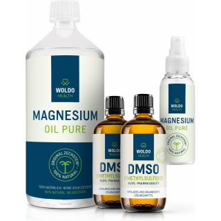 WoldoHealth - Magnesiumöl Zechstein & 2x DMSO Dimethylsulfoxid 99.9% Reinheit