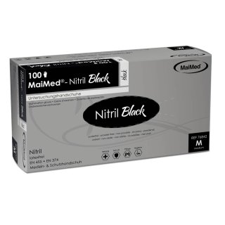 MaiMed Nitril Black - 100 Medizin & Schutzhandschuhe L